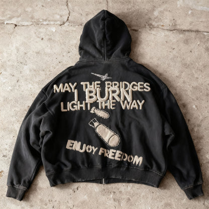 Broken Trust - Black Zip Up Hoodie