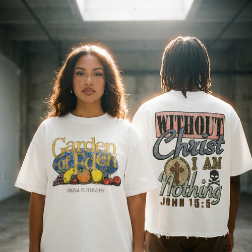 CHRIST IS KING - FADED BOXY WHITE TEE