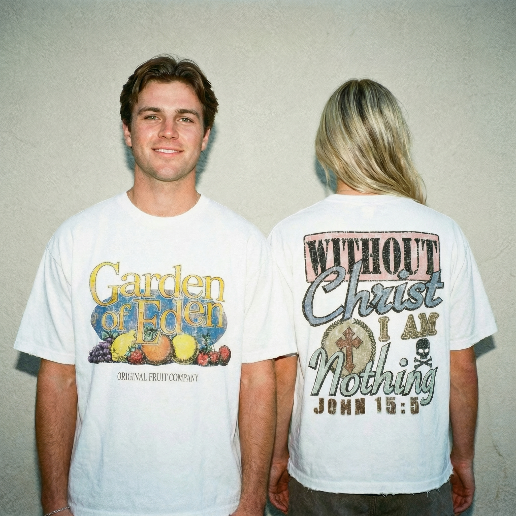 CHRIST IS KING - FADED BOXY WHITE TEE