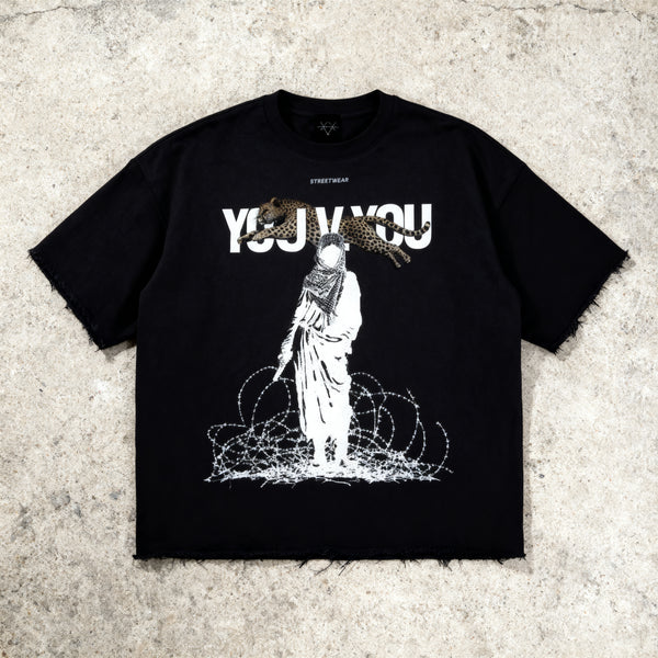 YOU V. YOU - Black Boxy Tee